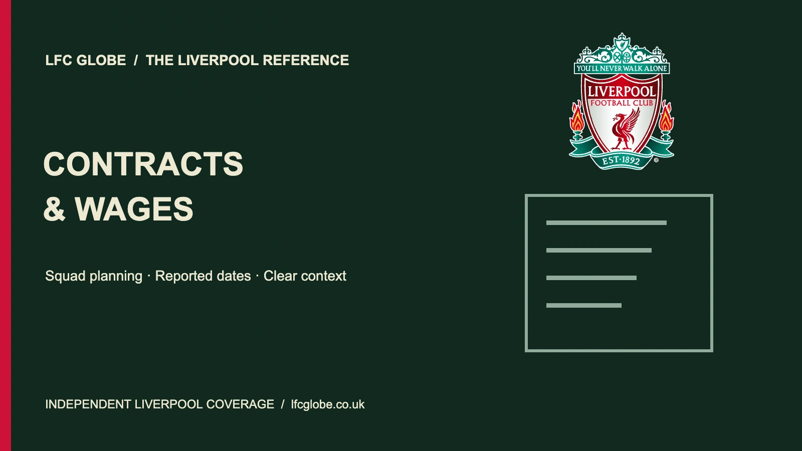 LFC Globe contracts illustration with Liverpool crest