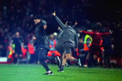 Photos: Incredible scenes at Anfield as Klopp and co celebrate victory