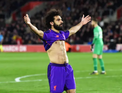 Mohamed Salah in jubilant mood after ending goal-drought for Liverpool