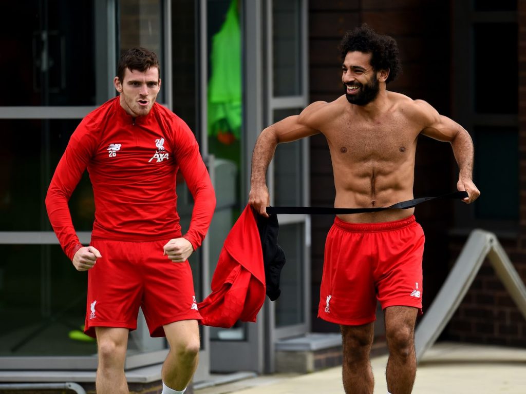 Andy Robertson and Mohamed Salah - Melwood