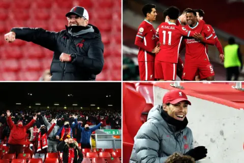 In Photos: All smiles at Anfield as fans return on “perfect night” for Liverpool