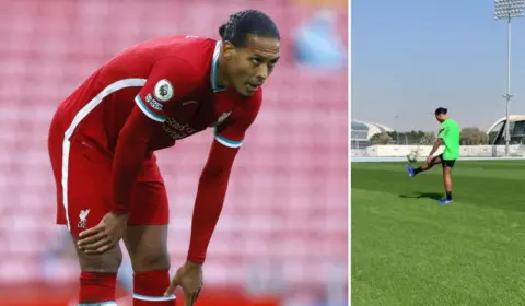 Liverpool supporters react as Virgil van Dijk shares exciting new injury update