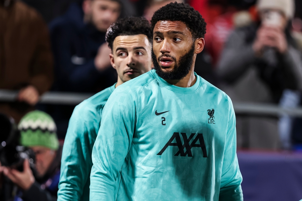 Joe Gomez playing for Liverpool, declared fully fit to start against Nottingham Forest by Arne Slot.