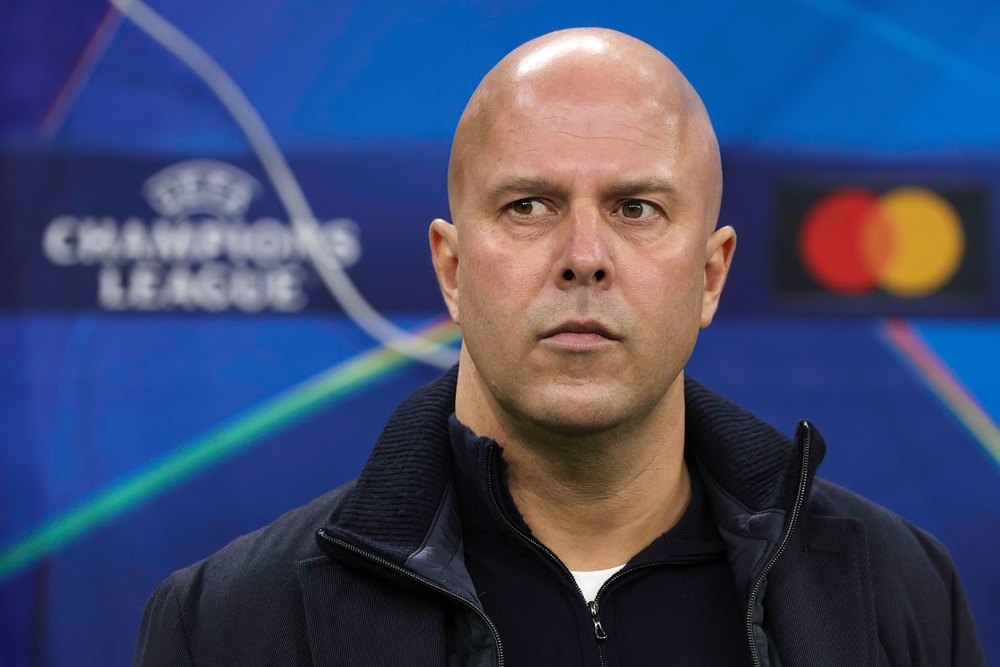 Arne Slot speaking at a post-match press conference