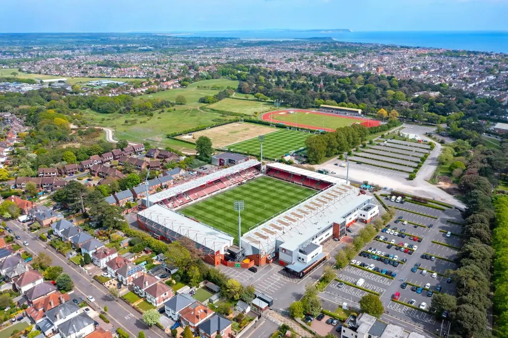 Vitality Stadium pitch and stands during halftime of AFC Bournemouth vs Liverpool FC