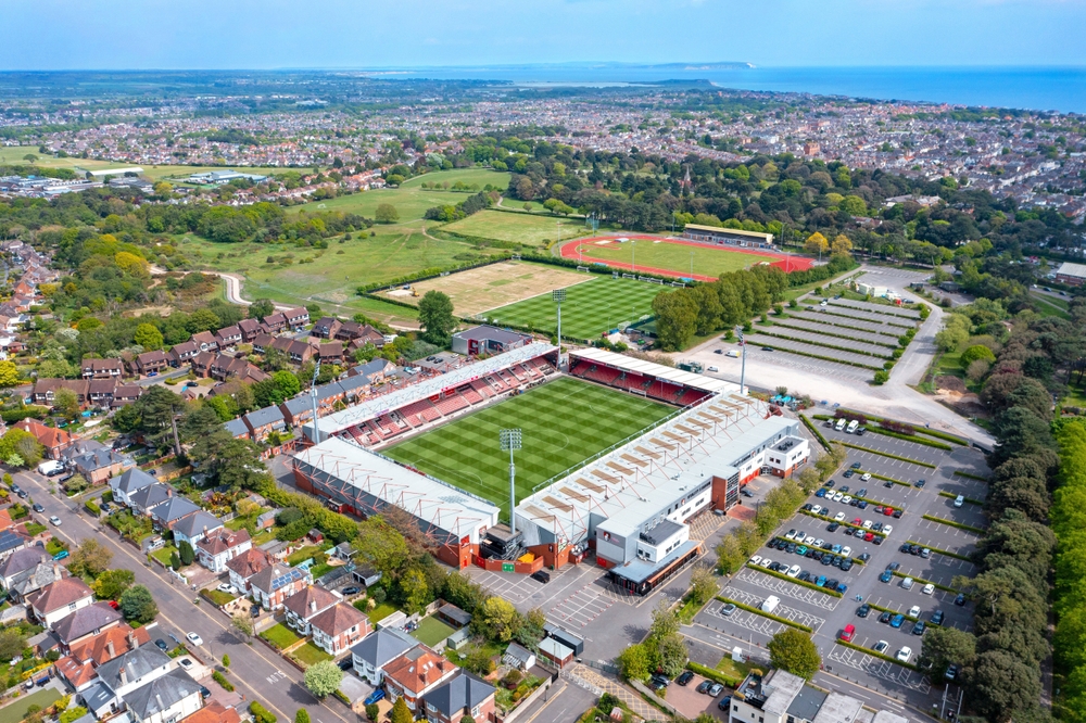 Vitality Stadium pitch and stands during halftime of AFC Bournemouth vs Liverpool FC