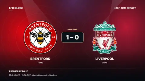 Brentford v Liverpool — 17 October 2026: Half-time report